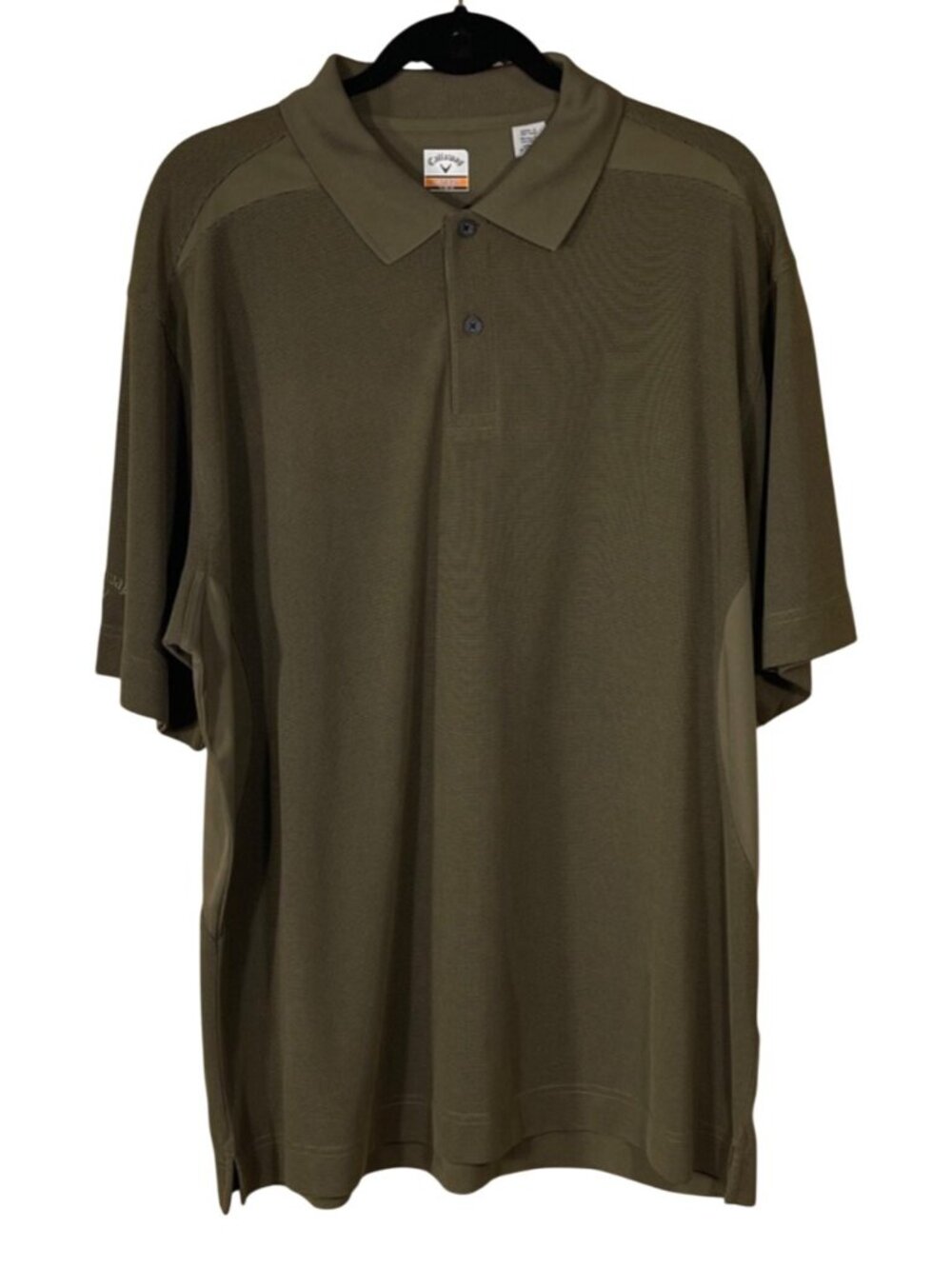 Callaway Men's Golf Shirt Polo Olive Green Brown Size XL Extra Large Short Sleev